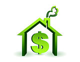 house with dollar sign icon illustration isolated over a white background