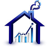 House prices graph illustration design isolated over a white background