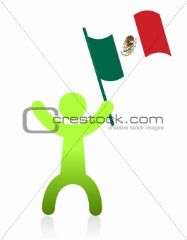 Icon man illustration design waving a mexican flag
