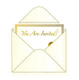 Invitation cart inside an envelope illustration design isolated over white