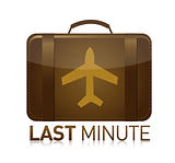 last minute luggage airplane illustration design over white