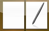 isolated brown personal agenda with pen illustration isolated over white
