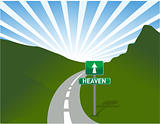 road to heaven Illustration design with beautiful landscape and sky background