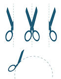 scissors cutting along the dotted line illustration design isolated over a white background