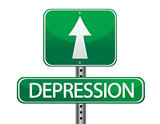 depression illustration sign isolated over a white background
