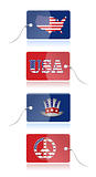 Us icon tags isolated over a white background