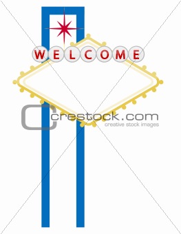 Casino or city welcome sign isolated over a white background
