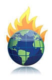 burning globe illustration design icon