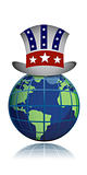 US globe hat illustration design isolated over a white background