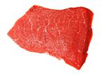 Slab of fresh beef isolated on white