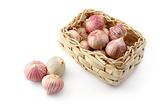 Garlic in a wicker basket