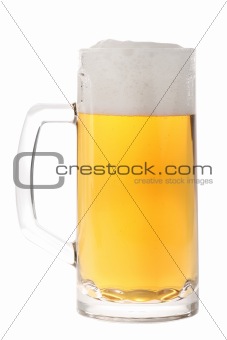 Full beer mug isolated on white