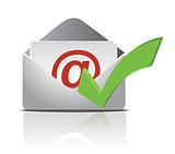 E mail icon and validation illustration design
