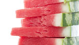 Stack of fresh slices of watermelon