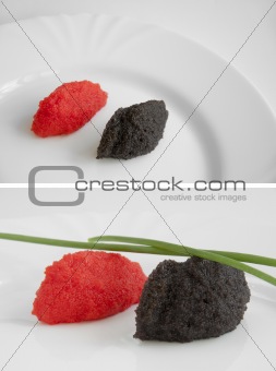 Black and red caviar 