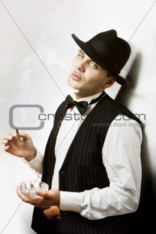 Gangster with cigar retrostyle