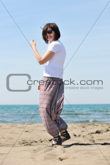 young woman relax  on beach
