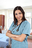 Female nurse in hospital room