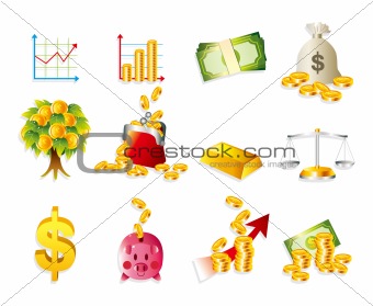 cartoon Finance & Money Icon set