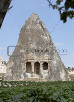 Goreme church carved from rock