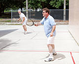 Men Playing Racquetball