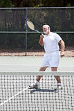 Retired Man Playing Tennis