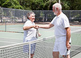 Senior Tennis Players Handshake