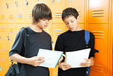 Teen Boys Comparing Homework