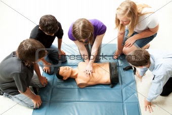 Teenagers Practice CPR
