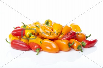 A group of baby peppers