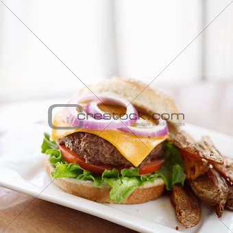 cheeseburger with extra copyspace