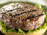 juicy hamburger patty closeup