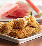 fried chicken and watermelon