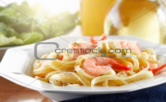Tasty Shrimp Fettuccine Alfredo