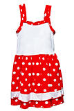 Small red polka dot dress for girls on white