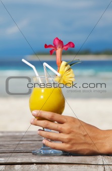 Cocktail on tropical beach