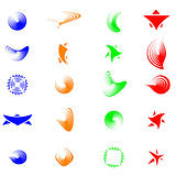 Set of color abstract symbols for design - also as emblem or logo