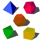 colorful 3d vector geometric shapes