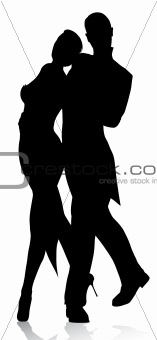 latin dancers silhouette