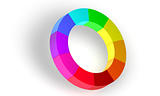 Color circle over white background