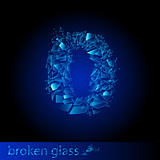 Broken glass - digit zero