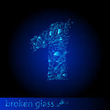 Broken glass - digit one