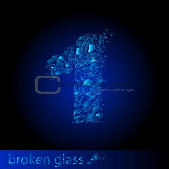 Broken glass - digit one