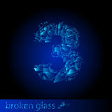Broken glass - digit three