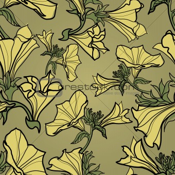 Vector bell-flowers pattern 