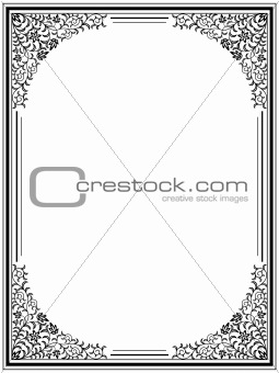 Vintage floral frame. Vector illustration.