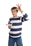 Healthy Eating - boy holding blueberries