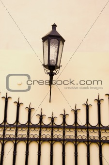 old town street fragment with lamp