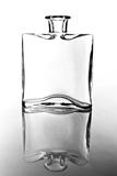 empty transparently glass carafe in black and white