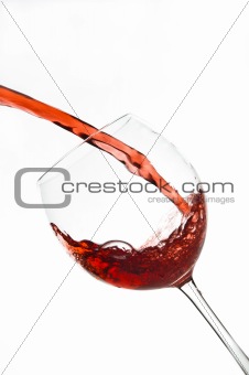 red wine pouring wineglass